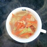 白菜と木耳の中華醤油糀スープ